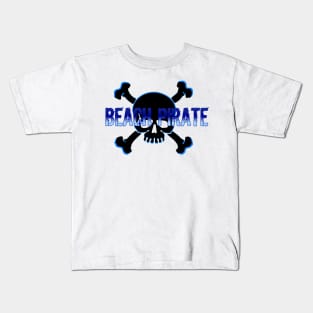 Beach pirate metal detecting Kids T-Shirt